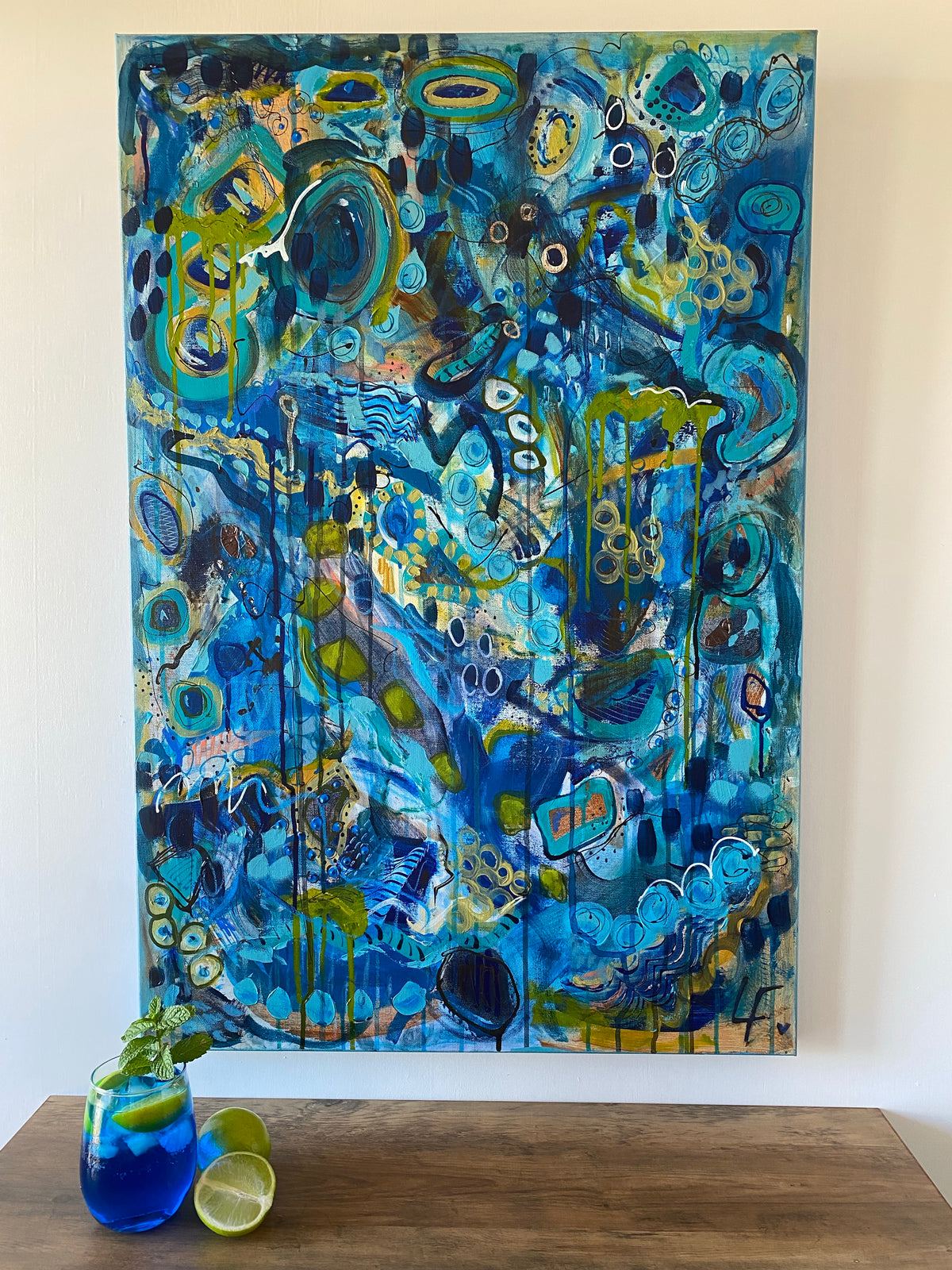 Curacao and Lime on the Rocks (Sold)